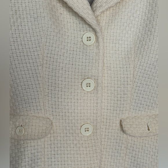 Armani Jeans vintage cream textured wool blazer size 6 - Picture 3 of 8
